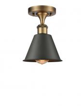 Innovations Lighting 516-1C-BB-M8-BK - Smithfield - 1 Light - 7 inch - Brushed Brass - Semi-Flush Mount