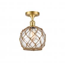 Innovations Lighting 516-1C-SG-G122-8RB - Farmhouse Rope - 1 Light - 8 inch - Satin Gold - Semi-Flush Mount