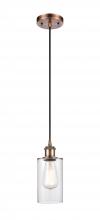 Innovations Lighting 516-1P-AC-G802 - Clymer - 1 Light - 4 inch - Antique Copper - Cord hung - Mini Pendant