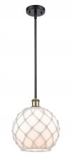 Innovations Lighting 516-1S-BAB-G121-10RW - Farmhouse Rope - 1 Light - 10 inch - Black Antique Brass - Mini Pendant