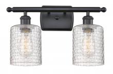 Innovations Lighting 516-2W-BK-G112C-5CL - Cobbleskill - 2 Light - 15 inch - Matte Black - Bath Vanity Light