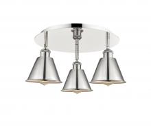 Innovations Lighting 516-3C-PN-M8-PN - Ballston - 3 Light - 18 inch - Polished Nickel - Flush Mount