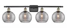 Innovations Lighting 516-4W-BAB-G1213-8SM - Athens Deco Swirl - 4 Light - 38 inch - Black Antique Brass - Bath Vanity Light