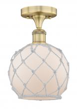 Innovations Lighting 616-1F-BB-G121-8RW - Farmhouse Rope - 1 Light - 8 inch - Brushed Brass - Semi-Flush Mount