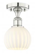 Innovations Lighting 616-1F-PN-G1217-6WV - White Venetian - 1 Light - 6 inch - Polished Nickel - Semi-Flush Mount