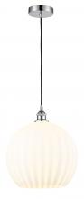 Innovations Lighting 616-1P-PC-G1217-14WV - White Venetian - 1 Light - 14 inch - Polished Chrome - Cord Hung - Pendant