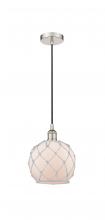 Innovations Lighting 616-1P-PN-G121-8RW - Farmhouse Rope - 1 Light - 8 inch - Polished Nickel - Cord hung - Mini Pendant