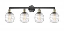 Innovations Lighting 616-4W-BAB-G1013 - Belfast - 4 Light - 33 inch - Black Antique Brass - Bath Vanity Light