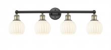 Innovations Lighting 616-4W-BAB-G1217-6WV - White Venetian - 4 Light - 33 inch - Black Antique Brass - Bath Vanity Light