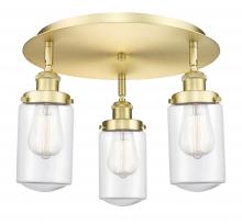 Innovations Lighting 916-3C-SG-G312 - Dover - 3 Light - 16 inch - Satin Gold - Flush Mount