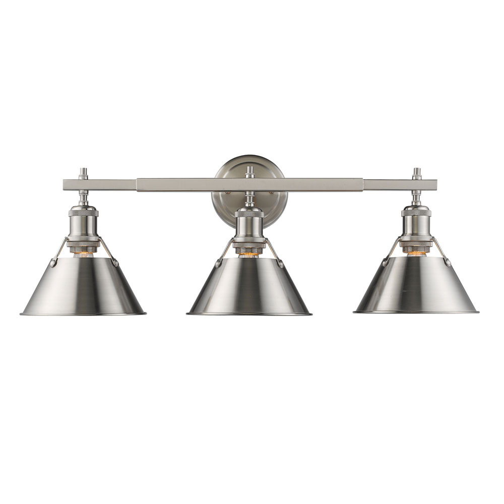 Orwell 3-Light Vanity Light in Pewter