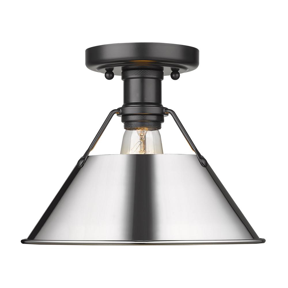 Orwell 1-Light Flush Mount in Matte Black with Chrome