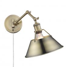 Golden 3306-A1W AB-AB - Orwell Articulating Wall Sconce in Aged Brass