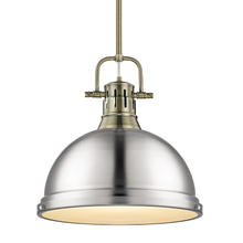 Golden 3604-L AB-PW - Duncan Large Pendant with Rod