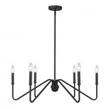 Golden 3690-6 NB - Kennedy 6 Light Chandelier in Natural Black