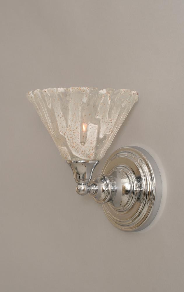 One Light Chrome Italian Ice Glass Wall Light