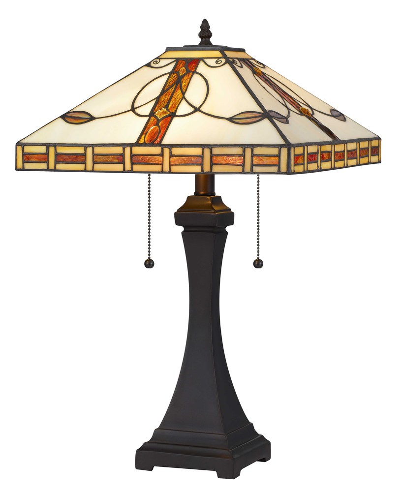 22.25" Height Tiffany Table Lamp in Dark Bronze Finish