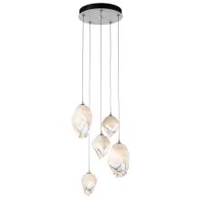 Hubbardton Forge 131139-SKT-LONG-02-WP0756 - Chrysalis 5-Light Mixed Crystal Pendant