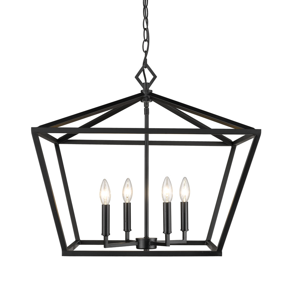 4-Light Pendant light Matte Black