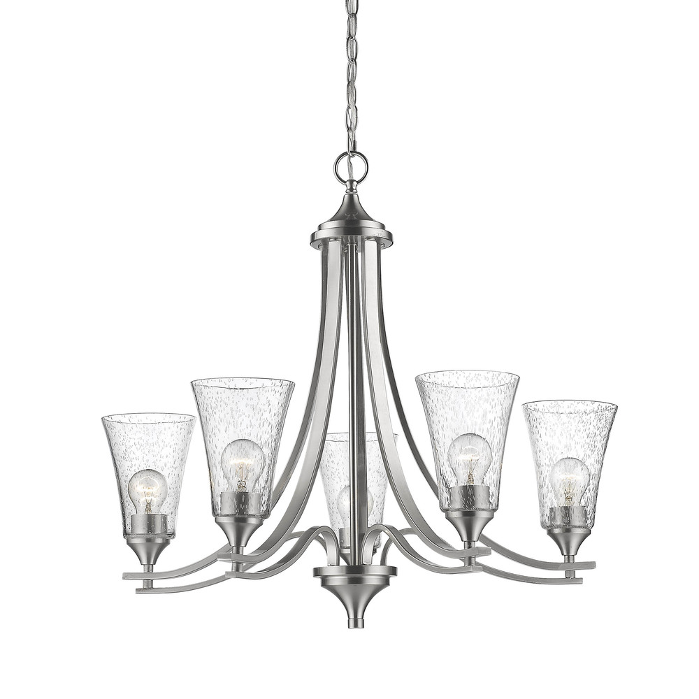 Natalie 5-Light Chandelier Ceiling Light Satin Nickel