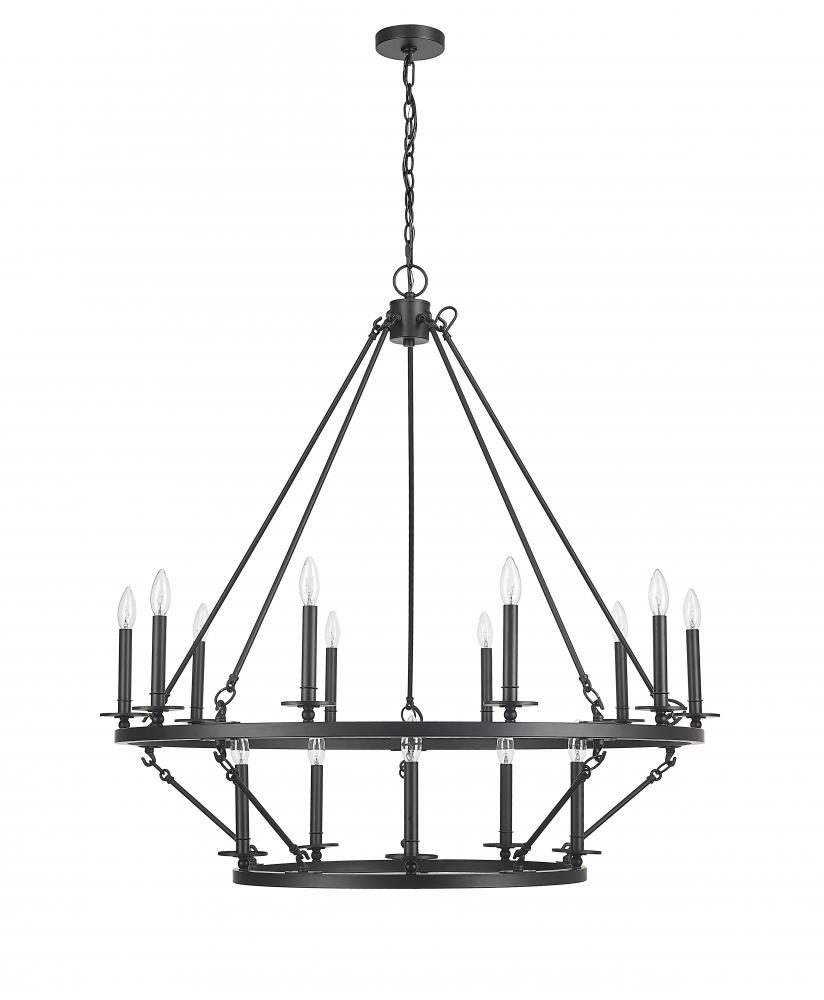 Florence 15-Light Chandelier Ceiling Light Matte Black