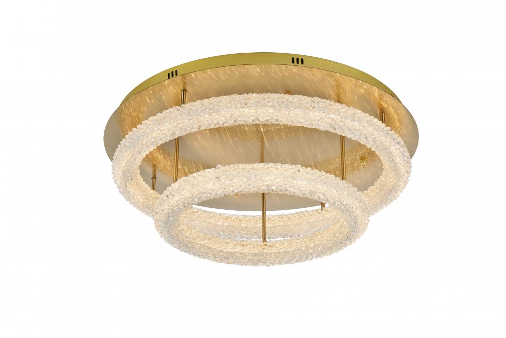 Bowen 29.5 inch LED Flush Mount in Satin Gold