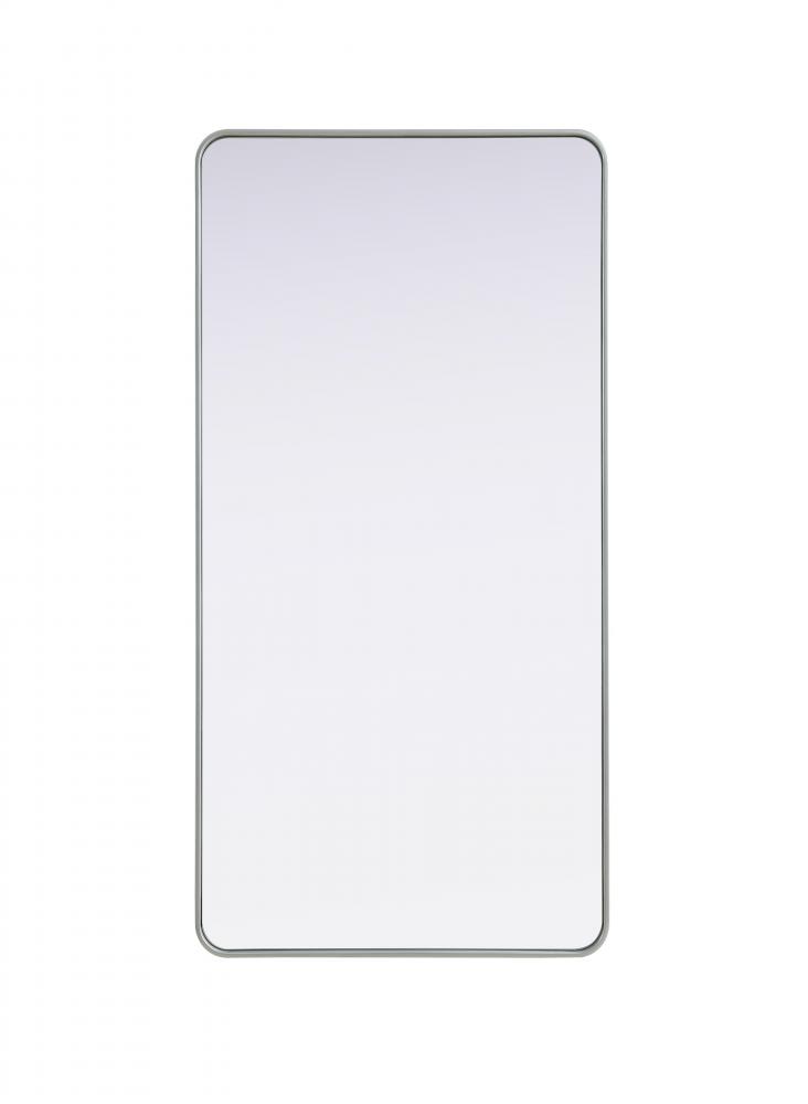 Contour Metal Rectangle Mirror 30x60 in Silver