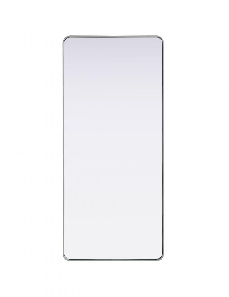 Contour Metal Rectangle Mirror 32x72 in Silver