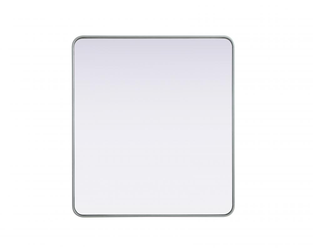 Contour Metal Rectangle Mirror 36x40 in Silver