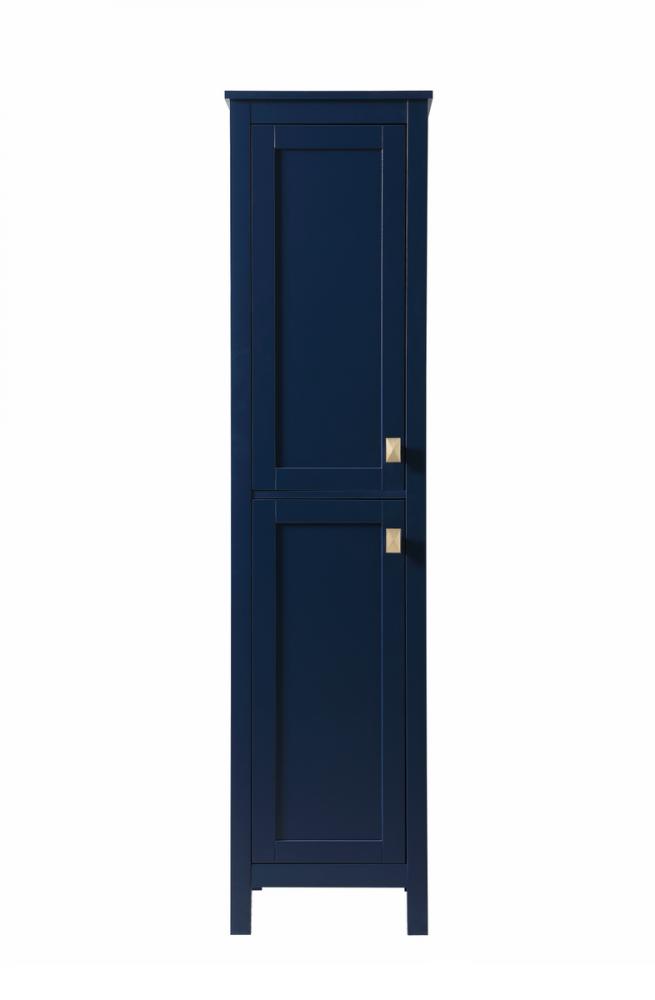 16 Inch Wide Bathroom Linen Storage Freestanding Cabinet In Blue