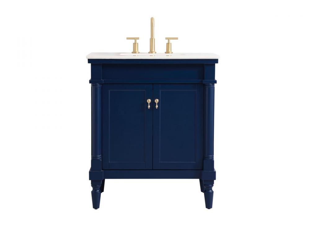 30 inch Single bathroom vanity in blue