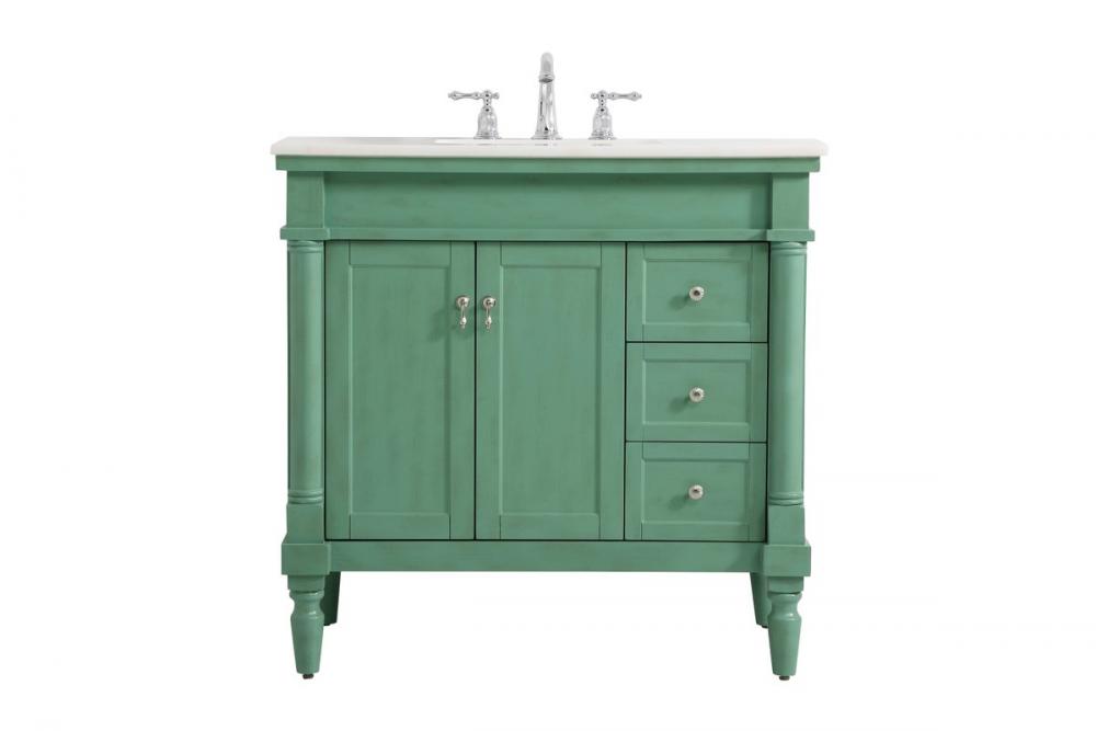 36 inch Single bathroom vanity in vintage mint