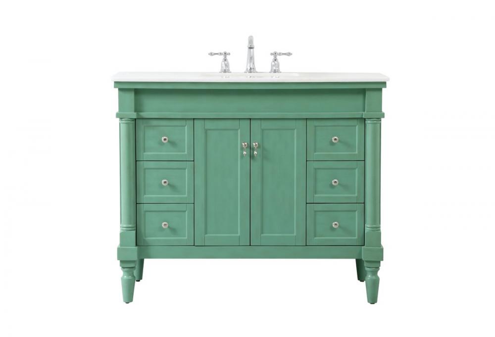 42 inch Single bathroom vanity in vintage mint