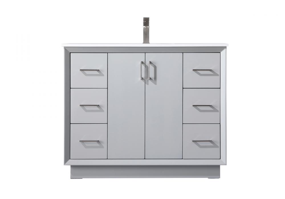 42 Inch SIngle Bathroom Vanity In Grey