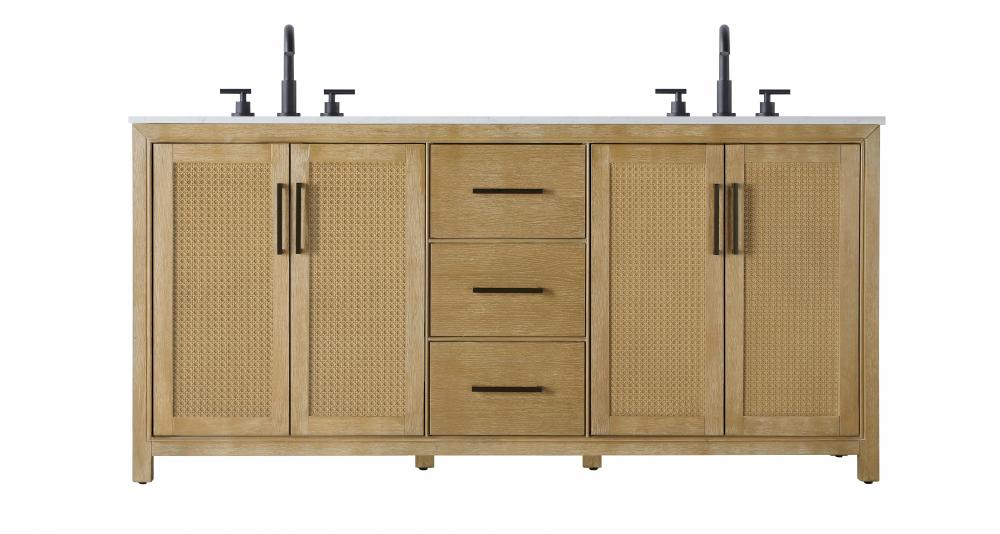 72 inch Double Bathroom Vanity in Linen Oak