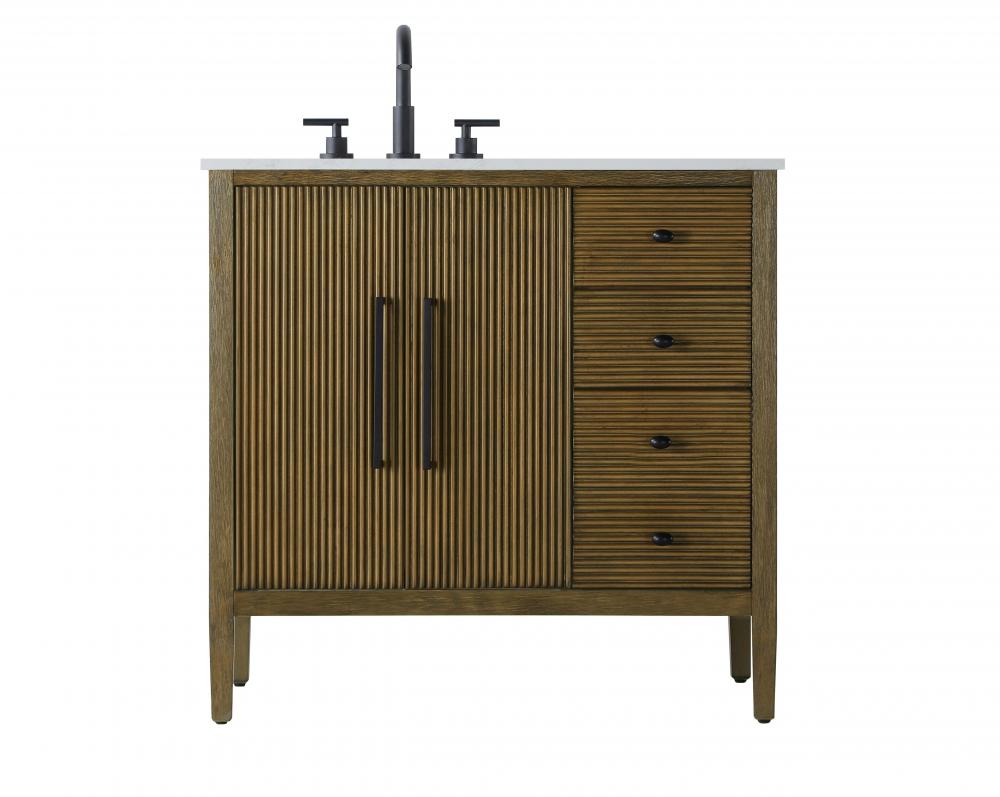 36 inch Single Bathroom Vanity in Hazel Oak