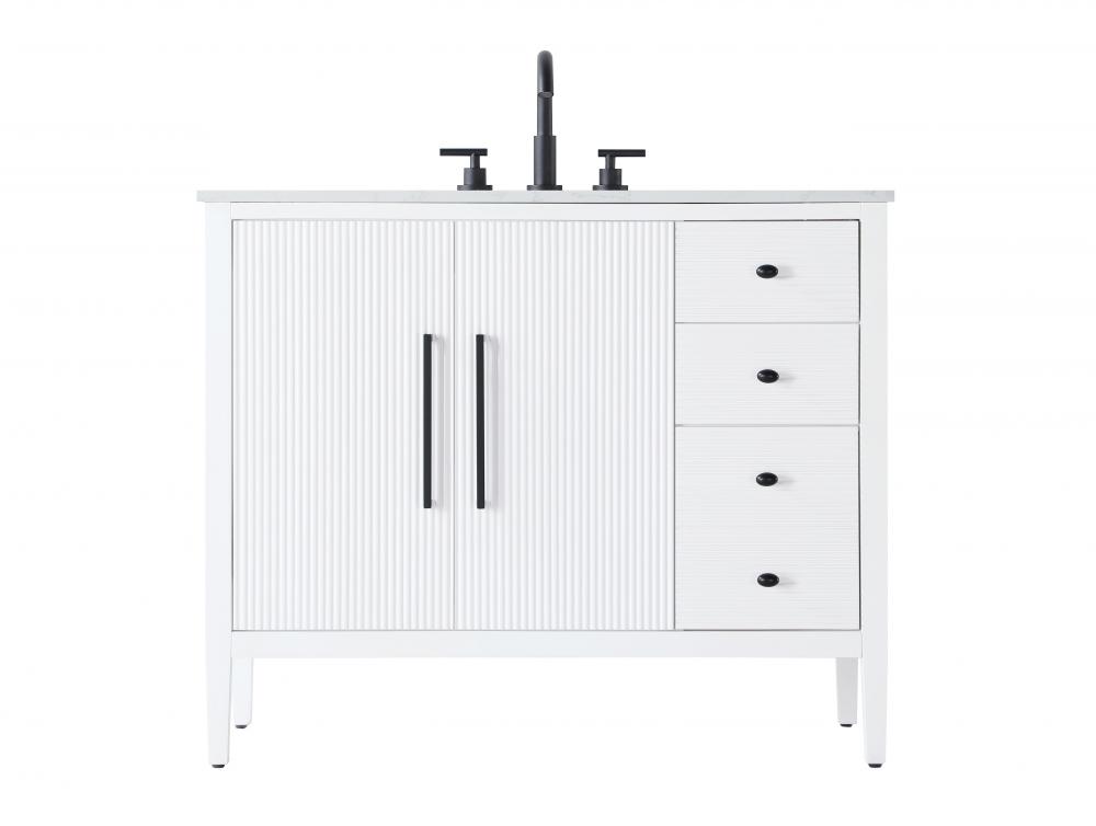 42 inch Single Bathroom Vanity in White