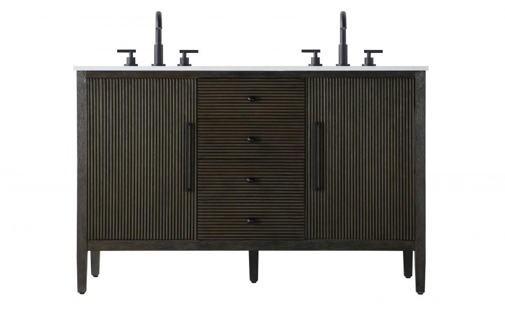 54 inch Double Bathroom Vanity Inchocolate Oak