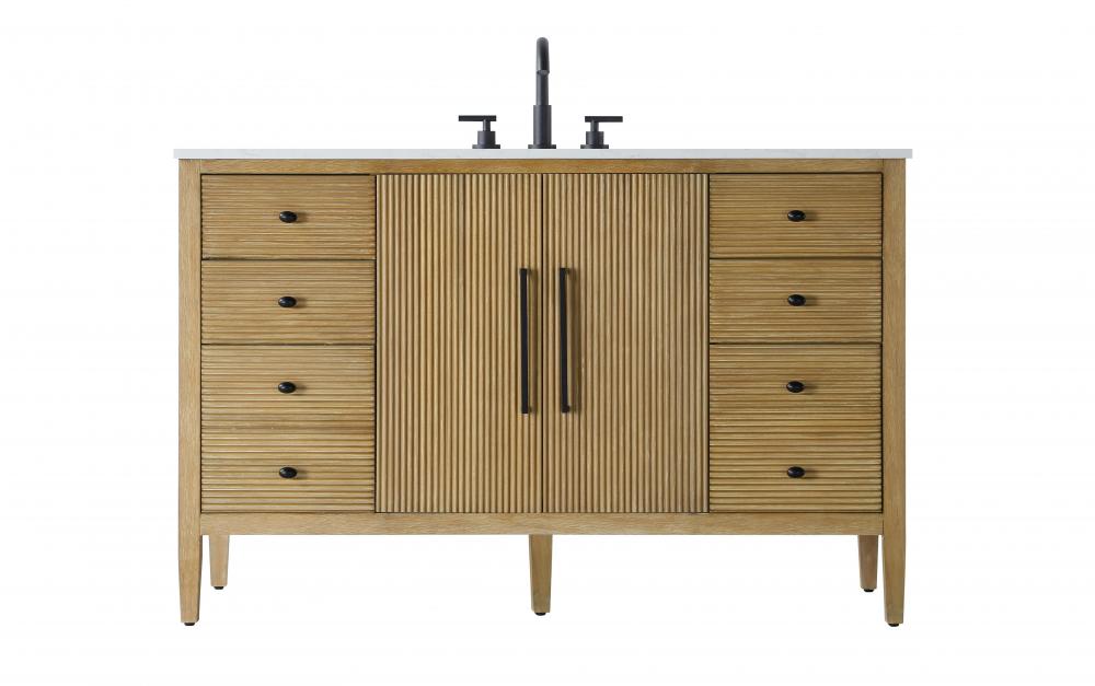 54 inch Single Bathroom Vanity in Linen Oak