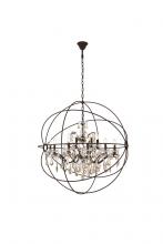 Elegant 1130G43RI-GT/RC - Geneva 18 light Rustic Intent Chandelier Golden Teak (Smoky) Royal Cut crystal