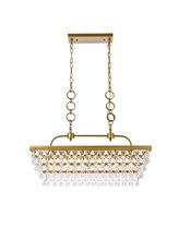 Elegant 1219G32BR - Nordic 32 Inch Rectangle Pendant in Brass