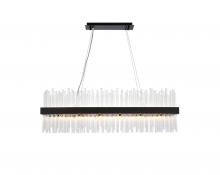 Elegant 3000G42BK - Dallas 42 inch rectangle crystal pendant in black