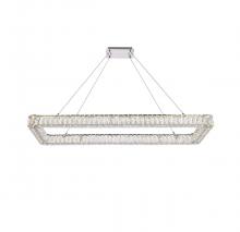 Elegant 3504D50L1C - Monroe 50 Inch LED Single Rectangle Pendant in Chrome