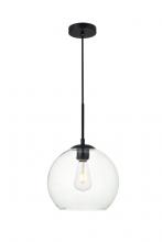 Elegant LD2212BK - Baxter 1 Light Black Pendant With Clear Glass