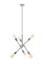 Elegant LD8016D18PN - Axel 6 Lights polished Nickel Pendant