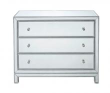 Elegant MF72019 - Chest 3 drawers 40in. W x 16in. D x 32in. H in antique silver paint