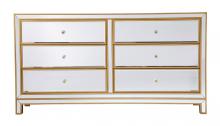 Elegant MF72036G - Cabinet 6 drawers 60in. W x 18in. D x 32in. H in gold