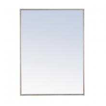 Elegant MR4073S - Metal frame Rectangle Mirror 24 inch Silver