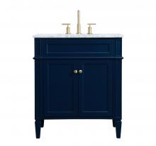 Elegant VF12530BL - 30 inch Single bathroom vanity in blue