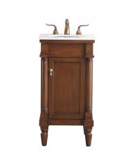 Elegant VF13018WT-VW - 18 inch Single Bathroom vanity in walnut with ivory white engineered marble